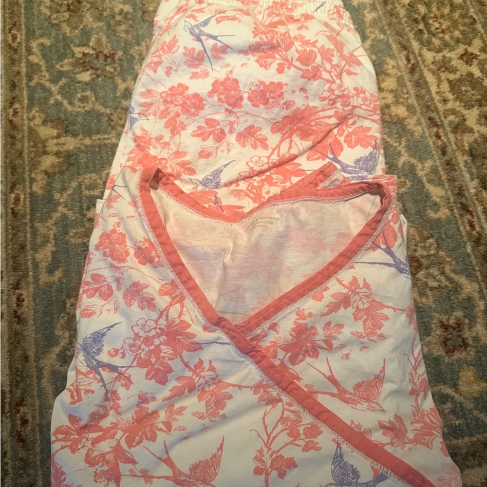 Garnet Hill Coral and Lavender Floral Pajama Set